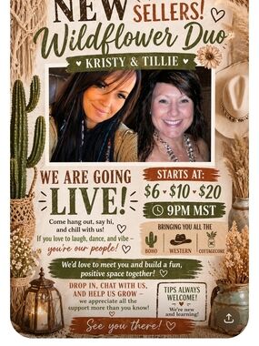 🌵✨ NEW SELLERS ALERT ✨🌵Wildflower Duo 🌸Kristy & Tillie are going LIVE DUO!